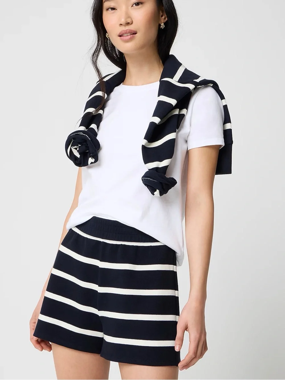 J. Crew Navy and Ivory Striped Shorts - XL